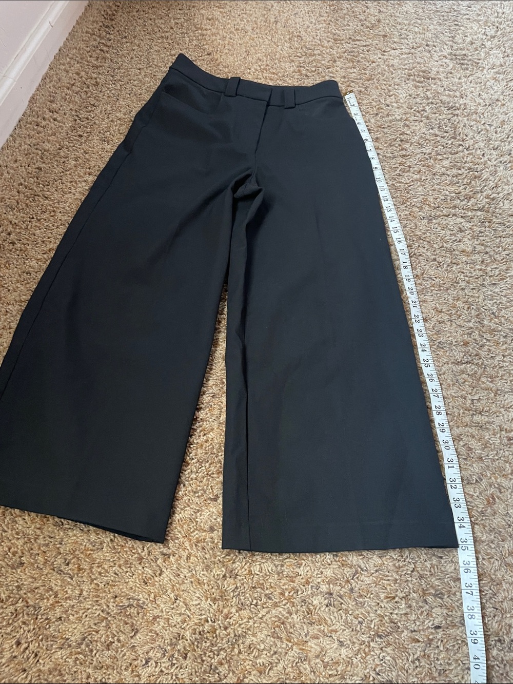 Reiss: Myrtle Black Wide-Leg Dress Pants for Women - Picture 10 of 11
